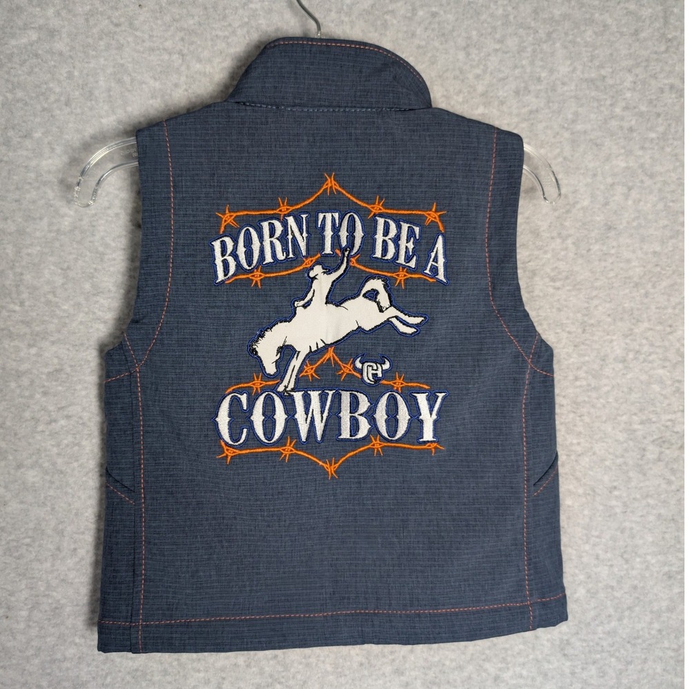 Cowboy Hardware Vest Boys 2T Born To Be A Cowboy Softshell Zip Rodeo Western - Picture 5 of 7